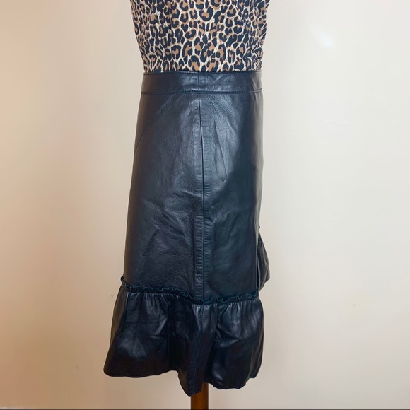 3.1 PHILLIP LIM High Waist Ruffle Leather Skirt - Picture 8 of 10